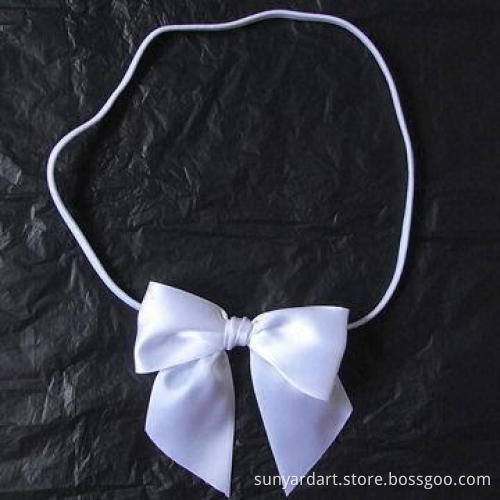 Polyester Ribbon Pre-tied Bow with Elastic Band for Gift Box Decoration